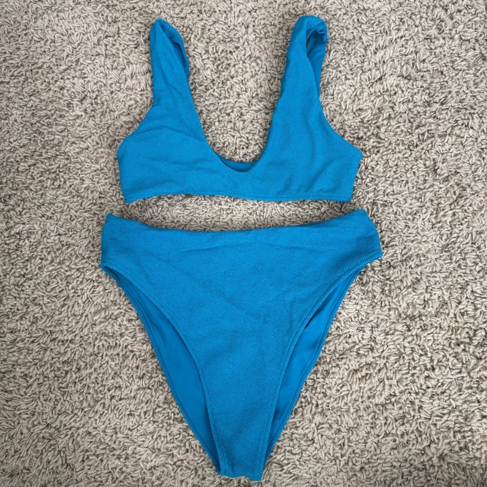 JMP The Label Textured Bikini Blue Small Medium